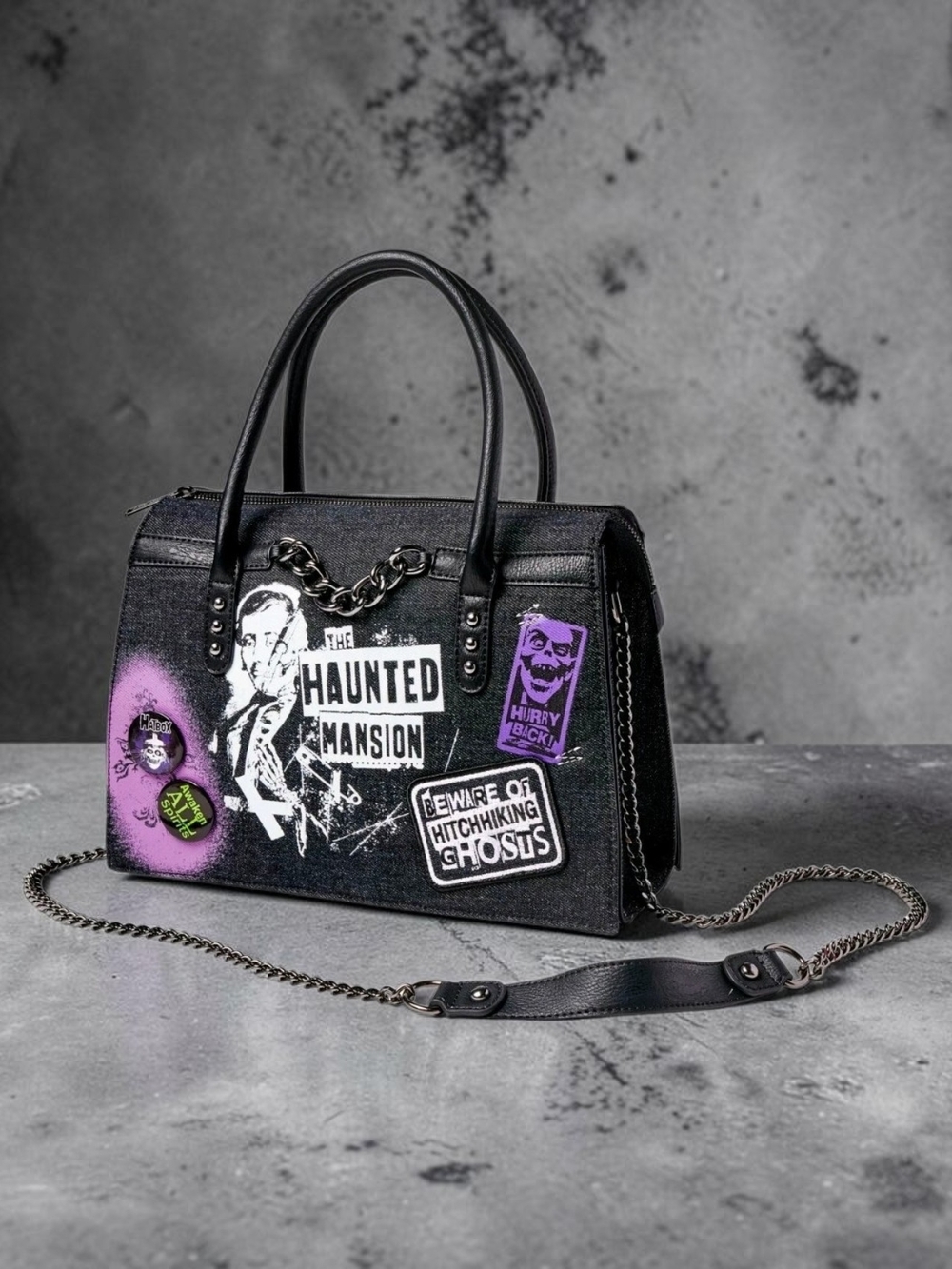 NWT Retired Disney Parks Loungefly Haunted Mansion Ghosts Satchel Crossbody